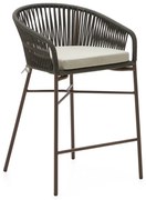 Zöld fém-párnázott kerti bárszék Yanet – Kave Home