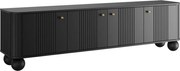 Vesper 4D TV-szekrény 187 cm - fekete / arany fogantyúk / gömb lábak