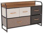 HAZEL TYP 4 szekrény szövet fiókokkal, barna, S