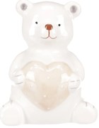 Maci szívvel a kezében karácsonyi dekoráció, 10 cm