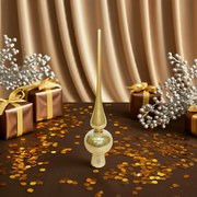 Pezsgő színű üveg csúcsdísz 25,5cm