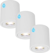 3x Halogén lámpatest GU10 Led cső Fürdőszoba fehér Vízálló kerek