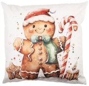 Karácsonyi párnahuzat 45x45 cm mézeskalács baba