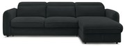 Fekete kinyitható sarokkanapé (variálható) Achille – Bobochic Paris