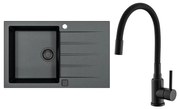 ALVEUS SETA23231 - Konyhai mosogató CADIT + MINTAS mosogatócsaptelep 34 cm gránit/fekete
