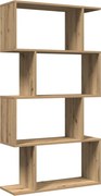 vidaXL 4 szintes kézműves tölgy fa elválasztó könyvespolc 70x24x129 cm