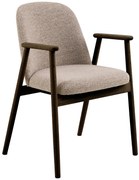 MAZZONI EXPORT RODERIC Beige Latte (Monza 60 szövet)/füstölt lakkozott tölgyfa váz - RETRO FA SZÉK BOUCLÉ NAPPALIBA ÉTKEZŐBE KONYHÁBA