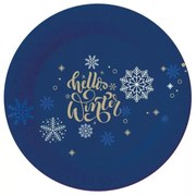 Karácsonyi Snowflakes papírtányér 6 db-os 18 cm