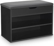 Cipőszekrény zsanéros fedél/párnázott ülőfelület 60×30×45 cm