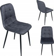 Bauerkraft G-494 Kárpitozott bársony étkezőszék loft Bársony, grafit