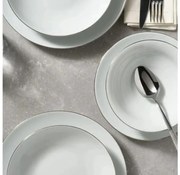 8 részes étkészlet, fehér/ezüst, porcelán