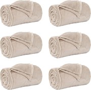 vidaXL Takarók 6 pcs Bézs 130 x 150 cm Gyapjú