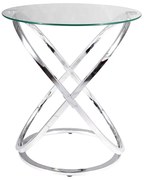 Eos II dohányzóasztal, átlátszó / ezüst