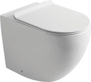 Eros ES OVAL - padlón álló WC - ülőkével komplett - perem nélküli öblítés - alsó/ hátsó kifolyású