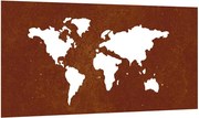 vidaXL világtérkép mintás corten acél kerti faldísz 105 x 55 cm
