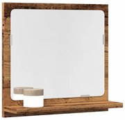 antik fa színű szerelt fa tükrös fürdőszobaszekrény 40x11x37 cm