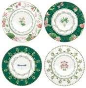 Virágos porcelán desszertes tányér 4 db szett Botanic Chic