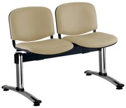 ISO bőr pad, 2 üléses - króm lábak, bézs