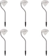 vidaXL 6 db 9x7,8x29,5 cm napelemes LED kerti lámpa
