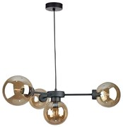 Csillár zsinóron KALIOPE II 4xE14/50W/230V fekete/füstös bézs