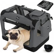 Leopet® Szállítódoboz kutyáknak S 49,5x34,5 x 35 cm antracit