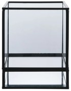 Hurricane gyertyatartó, fekete, fém/üveg 12x15 cm.