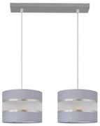 Csillár zsinóron HELEN 2xE27/15W/230V szürke/ezüst