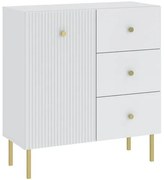 Elegáns Komód Fehér/Arany Színben. VIENA 91 cm.