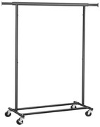 INEZ ruhatartó állvány kerekekkel, max. 90kg, 83,5x45x160cm, fekete SongmicsHome