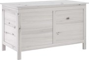 vidaXL fehér tömör fenyőfa kerti tárolóláda 99 x 49,5 x 58,5 cm