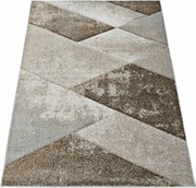 Szőnyeg 120x170 Bézs Barna Modern Geometriai Nappaliba Vastag