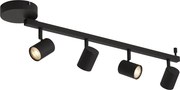Modern fekete 4 fényforrású mennyezeti spotlámpa GU10 50mm háttérvilágítással és 3 állású kapcsolóval - Back Up