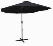 fekete kültéri napernyő alumíniumrúddal 460 x 270 cm