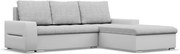 Toronto sarokkanapé, 2 ágyneműtartóval, fonott + műbőr, jobboldali, szürke - fehér