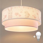 Brilagi- LED gyerek csillár zsinóron BOBO 1xE27/60W/230V átm.40 cm krém./rózsaszín./királyi.