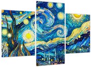 Kép – Csillagos éjszaka mozaikja (90x60 cm)