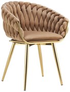 Halványbarna bársonyszék LUX 84cm