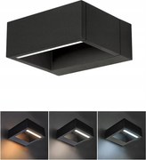 Solight Led kültéri fali lámpa Ragusa 7W 3 Cct IP54 fekete