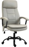 Vinsetto Irodai Szék Masszázs Funkcióval Magasságban Állítható Executive Szék Válogatás, Ergonomikus Forgószék Derék Masszázs Vászon Hatás Beige 63 x