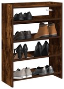 füstös tölgy színű szerelt fa cipőtartó 60x25x62 cm