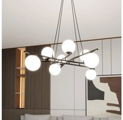 Csillár zsinóron ESSA 8xE14/10W/230V fekete/fehér