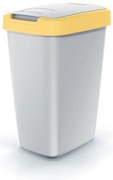 Szemeteskosár színes tetővel, 12 l, sárga / szürke