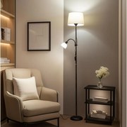 Brilagi - Állólámpa CERIA 1xE27/100W/230V + 1xE14/25W fekete/bézs