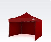 Pavilon sátor 3x3m - plusz 3 oldalfal - Piros