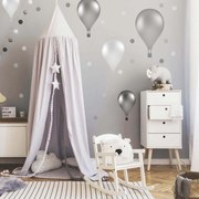 INSPIO Falmatrica gyerekszobába - Szürke hőlégballonok