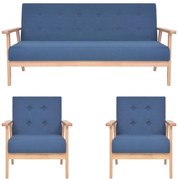 3-részes kék szövet ülőgarnitúra