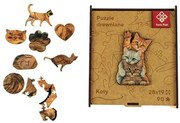 Puzzle, fa, A4, 90 darabos, PANTA PLAST Cat&#039;s Family (INP422000403)