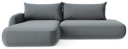 Szürkéskék kinyitható sarokkanapé (bal oldali-heverő résszel) Hale – Makamii