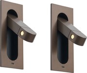 2 darabos modern fali lámpa szett sötét bronz színben, LED-del és USB-C porttal - Hilton