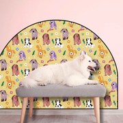 PIPPER. Védő textil falmatrica – Ív – Színes kutyák Méret: 120x96cm, Indíték: név nélkül